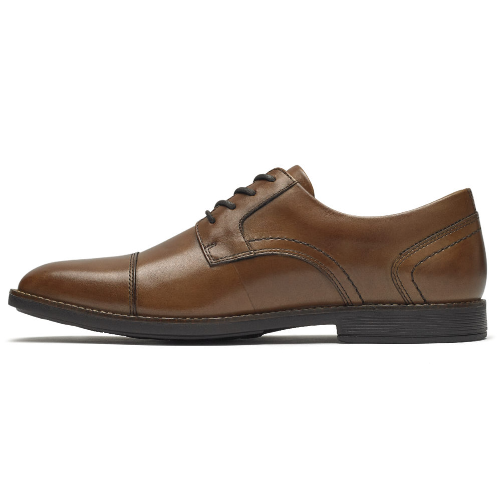 Rockport Singapore Mens Oxfords - Slayter Cap Toe Blucher Brown - NE8273419